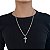 Corrente Masculina Aço Inoxidável Crucifixo Pai Nosso - Imagem 2