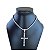 Corrente Masculina Folheada Prata 925 Riviera Cruz Cravejada - Imagem 1