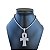 Corrente Masculina Folheada Prata 925 Riviera Cruz Egípcia Cravejada - Imagem 1