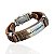 Pulseira Masculina Couro Bijuteria Fé Força Coragem - Imagem 2