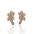 Brinco Folheado Ouro 18k e Prata 925 Folhas Cravejada - Imagem 1