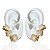 Trio Brincos Folheado Ouro 18k e Prata 925 Trevos Cravejado - Imagem 1