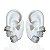 Trio Brincos Folheado Ouro 18k e Prata 925 Trevos Cravejado - Imagem 2