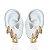 Trio Brincos Folheado Ouro 18k e Prata 925 Argolas Quadrada Cravejada - Imagem 1