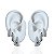 Trio Brincos Folheado Ouro 18k e Prata 925 Argolas Quadrada Cravejada - Imagem 2