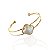 Bracelete Folheado Ouro 18k e Prata 925 Trevo Pérola - Imagem 1