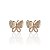 Brinco Folheado Ouro 18k e Prata 925 Borboleta Cravejada - Imagem 1
