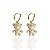 Brinco Folheado Ouro 18k e Prata 925 Urso Pérolas Cravejada - Imagem 1