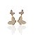 Brinco Pressão Folheado Ouro 18k e Prata 925 Borboleta Cravejado - Imagem 1