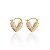 Brinco Folheado Ouro 18k e Prata 925 Coração Cravejado - Imagem 1