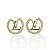 Brinco Folheado Ouro 18k e Prata 925 Argola Inspired Cravejada - Imagem 1