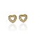 Brinco Folheado Ouro 18k e Prata 925 Coração Cravejado - Imagem 1