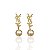 Brinco Folheado Ouro 18k e Prata 925 Pérola Inspired Cravejado - Imagem 1