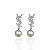 Brinco Folheado Ouro 18k e Prata 925 Pérola Inspired Cravejado - Imagem 2