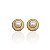 Brinco Folheado Ouro 18k e Prata 925 Redondo Pérola Cravejada - Imagem 1