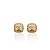 Brinco Folheado Ouro 18k e Prata 925 Quadrado Cravejado - Imagem 1