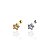 Piercing Aço Inoxidável Dourado e Prata Tragus Estrela Cravejada - Imagem 1
