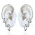 Trio Brincos Folheado Prata 925 Argolas Quadrada Cravejada - Imagem 1
