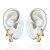 Dois Brincos Folheado Ouro 18k Argolas Gota Cravejada - Imagem 1