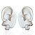 Dois Brincos Folheado Ouro 18k Argolas Quadrada Cravejada - Imagem 1