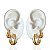 Dois Brincos Folheado Ouro 18k Argolas Abaulada - Imagem 1