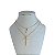 Colar Duplo Folheado Ouro 18k Cruz Cravejada - Imagem 1