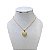Colar Folheado Ouro 18k e Prata 925 Coração Cravejado - Imagem 1