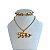 Conjunto Folheado Ouro 18k e Prata 925 Malha Tigre - Imagem 1
