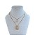 Colar Duplo Folheado Ouro 18k Gota Cravejada - Imagem 1