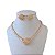 Conjunto Folheado Ouro 18k e Prata 925 Riviera Trevo Cravejado - Imagem 1