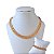 Conjunto Folheado Ouro 18k e Prata 925 Colar e Pulseira Malha Trançada - Imagem 1
