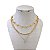 Colar Triplo Folheado Ouro 18k Bolinhas Ponto de Luz - Imagem 1
