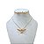 Conjunto Folheado Ouro 18k e Prata 925 Espírito Santo Cravejado - Imagem 1