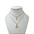 Colar Duplo Folheado Ouro 18k Cruz Cravejada Redonda - Imagem 1