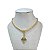 Colar Folheado Ouro 18k e Prata 925 Correntaria Nossa Senhora Cravejada - Imagem 1