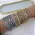 Pulseira Folheada Ouro 18k e Prata 925 Navetes Cravejado - Imagem 2