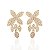 Brinco Folheado Ouro 18k e Prata 925 Folhas Cravejada - Imagem 1