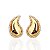 Brinco Folheado Ouro 18k Gota Virgula Strass - Imagem 1