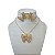 Conjunto Folheado Ouro 18k e Prata 925 Borboleta Cravejada - Imagem 1