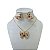 Conjunto Folheado Ouro 18k e Prata 925 Borboleta Cravejada - Imagem 2