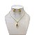 Conjunto Folheado Ouro 18k e Prata 925 Gota Cravejada - Imagem 3