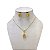 Conjunto Folheado Ouro 18k e Prata 925 Gota Cravejada - Imagem 1