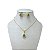 Conjunto Folheado Ouro 18k e Prata 925 Gota Cravejada - Imagem 3