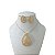 Conjunto Folheado Ouro 18k e Prata 925 Gota Cravejada - Imagem 1