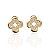 Brinco Folheado Ouro 18k e Prata 925 Trevo Cravejado - Imagem 1