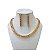 Conjunto Folheado Ouro 18k e Prata 925 Riviera Quadrado Cravejado - Imagem 3