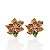 Brinco Folheado Ouro 18k e Prata 925 Flor Cravejada - Imagem 2