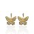 Brinco Folheado Ouro 18k e Prata 925 Borboleta Cravejada - Imagem 1