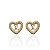 Brinco Folheado Ouro 18k e Prata 925 Coração Inspired Cravejado - Imagem 1