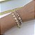 Pulseira Folheada Ouro 18k e Prata 925 Inspired Corações Cravejado - Imagem 2
